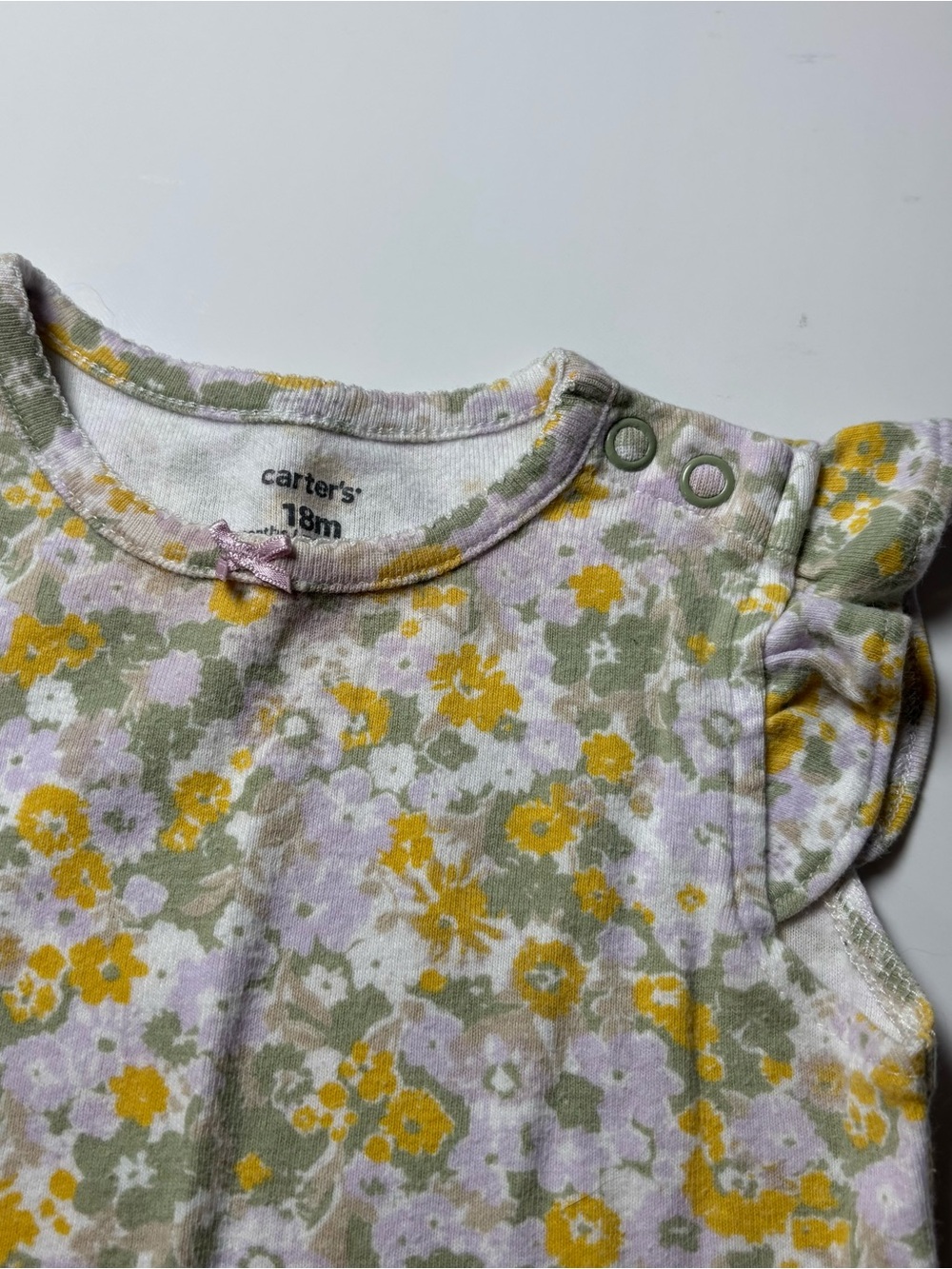 Carter's Coquette Ditsy Floral & Eyelet Lace Ruffle Bodysuit Bundle 3pc 12-18M - Picture 9 of 9